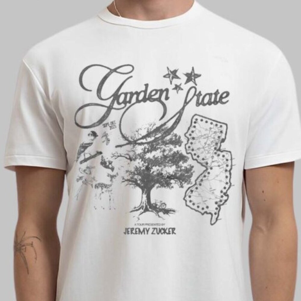 Jeremy Zucker Garden State White Map Unisex T-Shirt 81